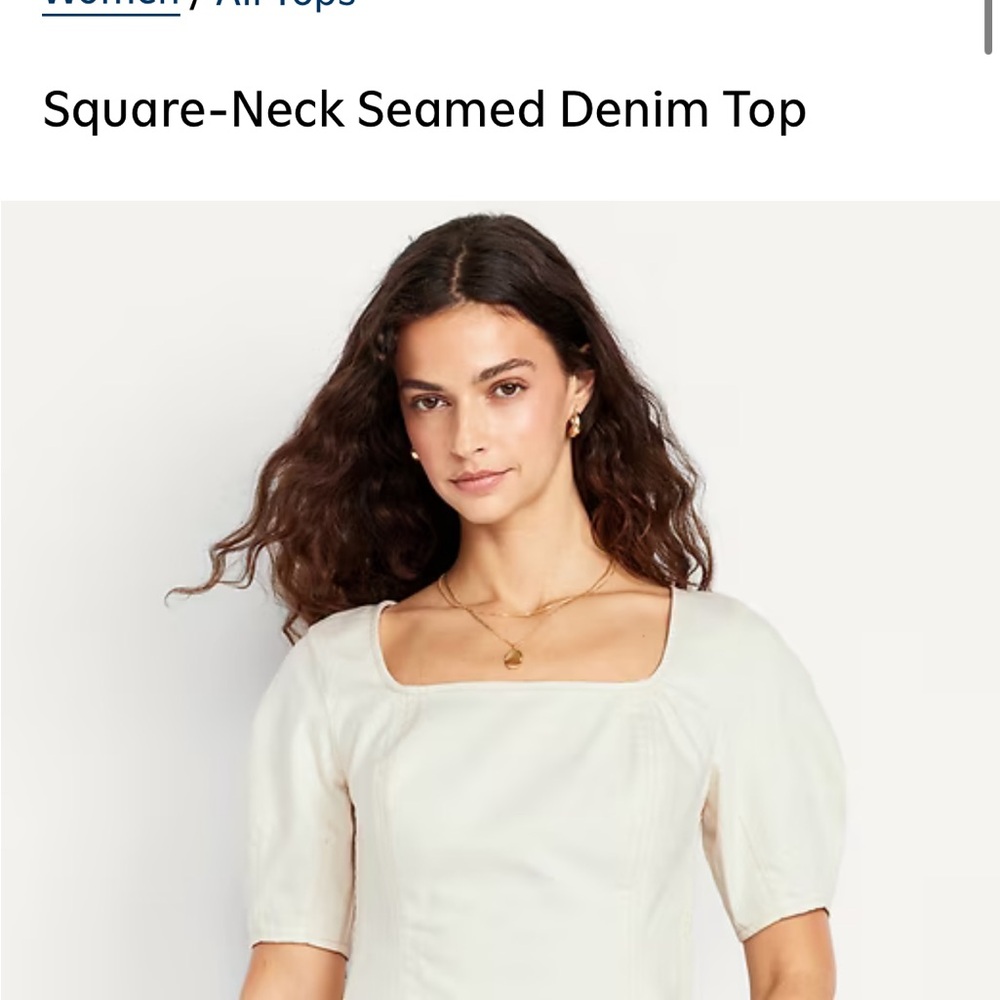 NWT Old Navy Cream Square-Neck Blouse